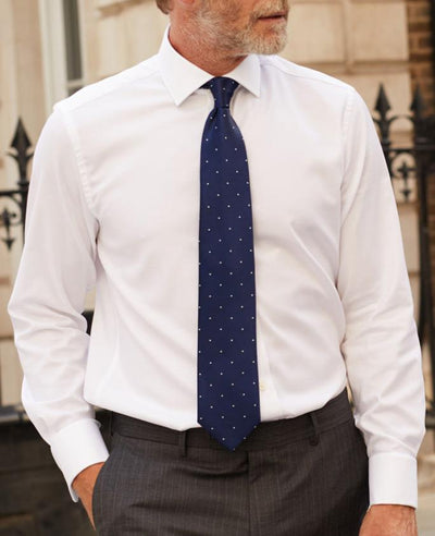 White Fine Twill Slim Fit Formal Shirt - Single or Double Cuff