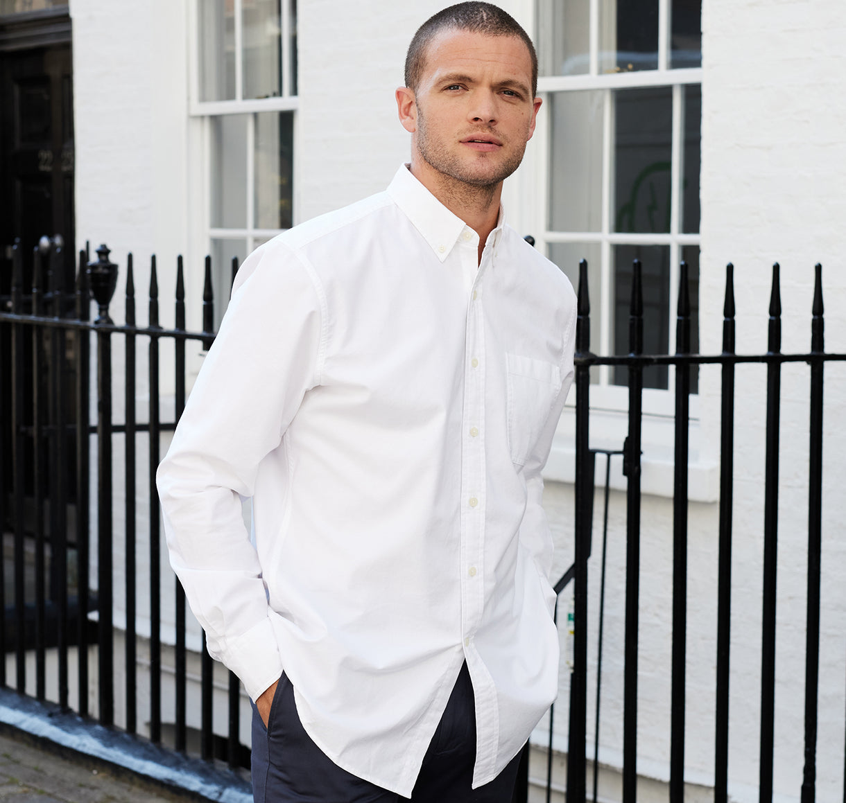 Men's white Oxford shirt