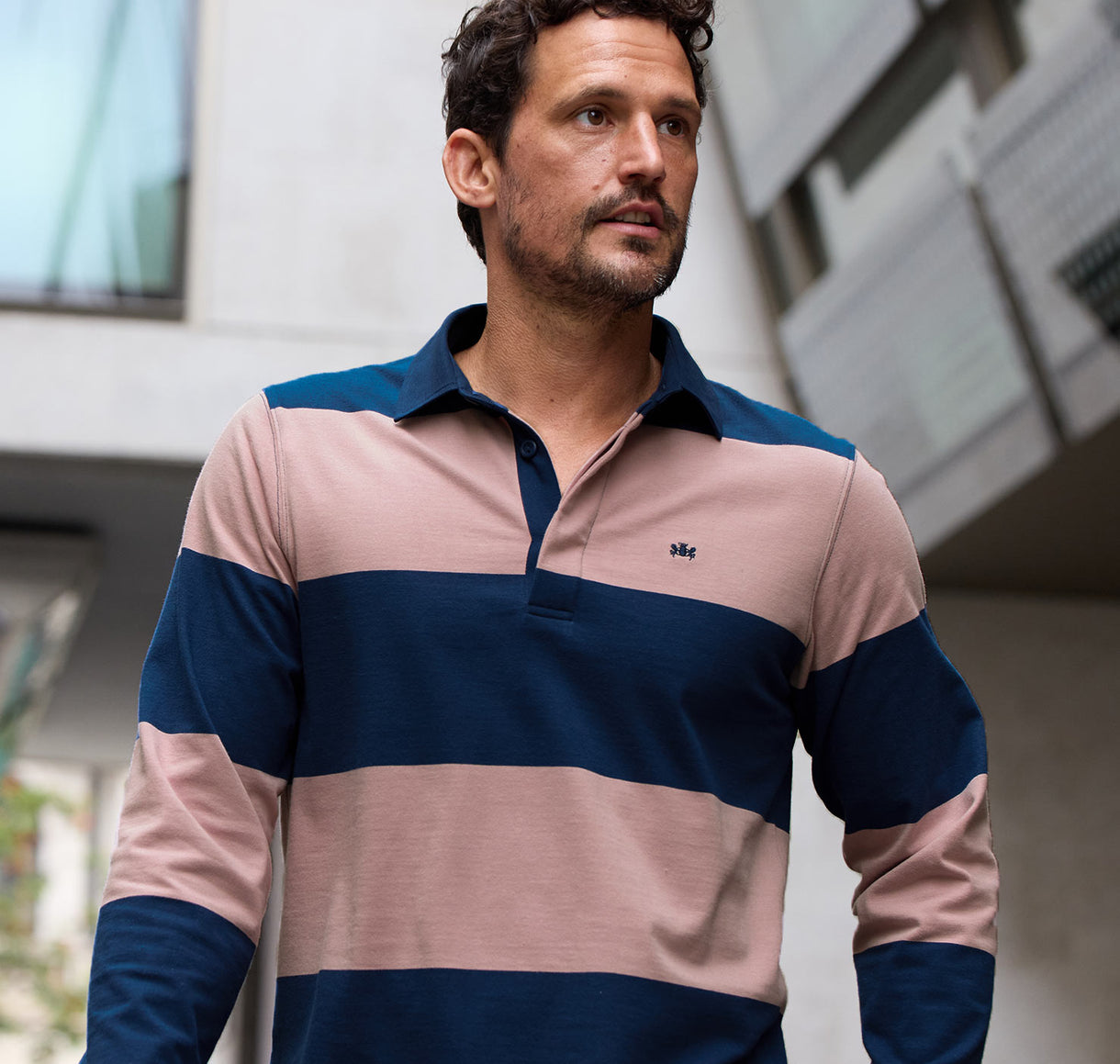 Men's striped rugby shirt