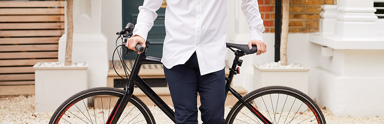 Active white shirt with bike