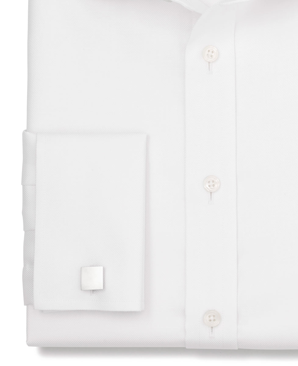 Men's Aubrey white twill madetomeasure shirt Savile Row Company