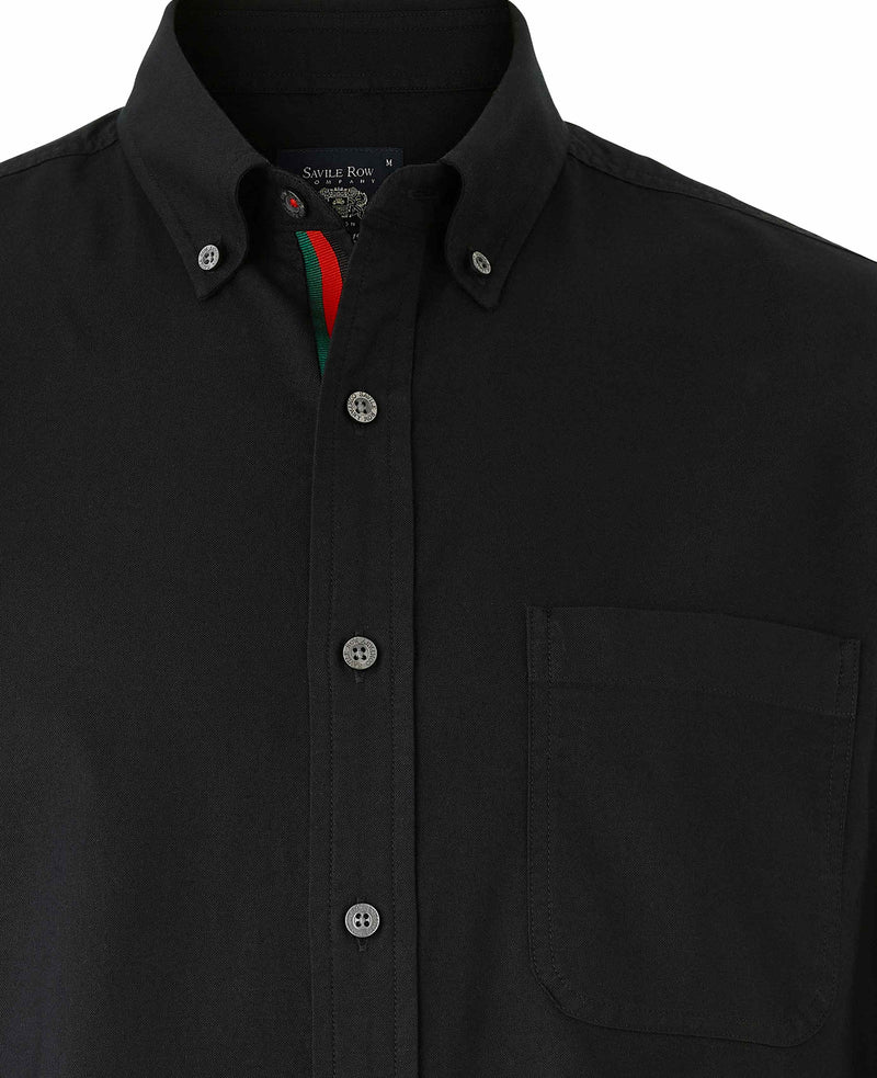 black classic fit button down oxford casual shirt 1410bls Mqn detail