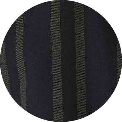 Black Grey Brushed Cotton Twill Striped Dressing Gown