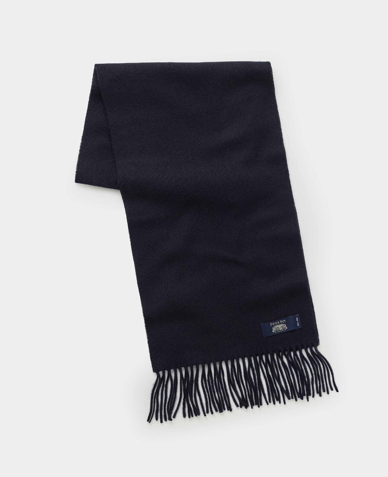 Black Virgin Wool Fringed Scarf