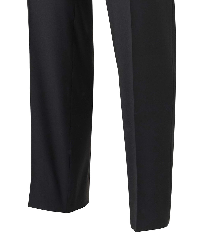 Men's Black Wool Blend Suit Trousers leg detail