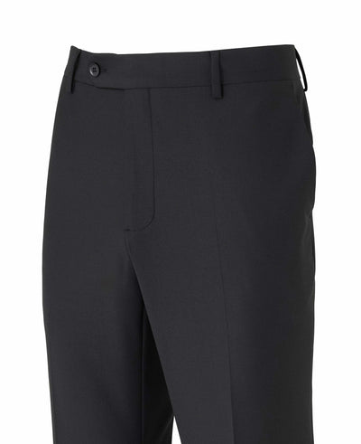 Men's Black Wool Blend Suit Trousers waist detail