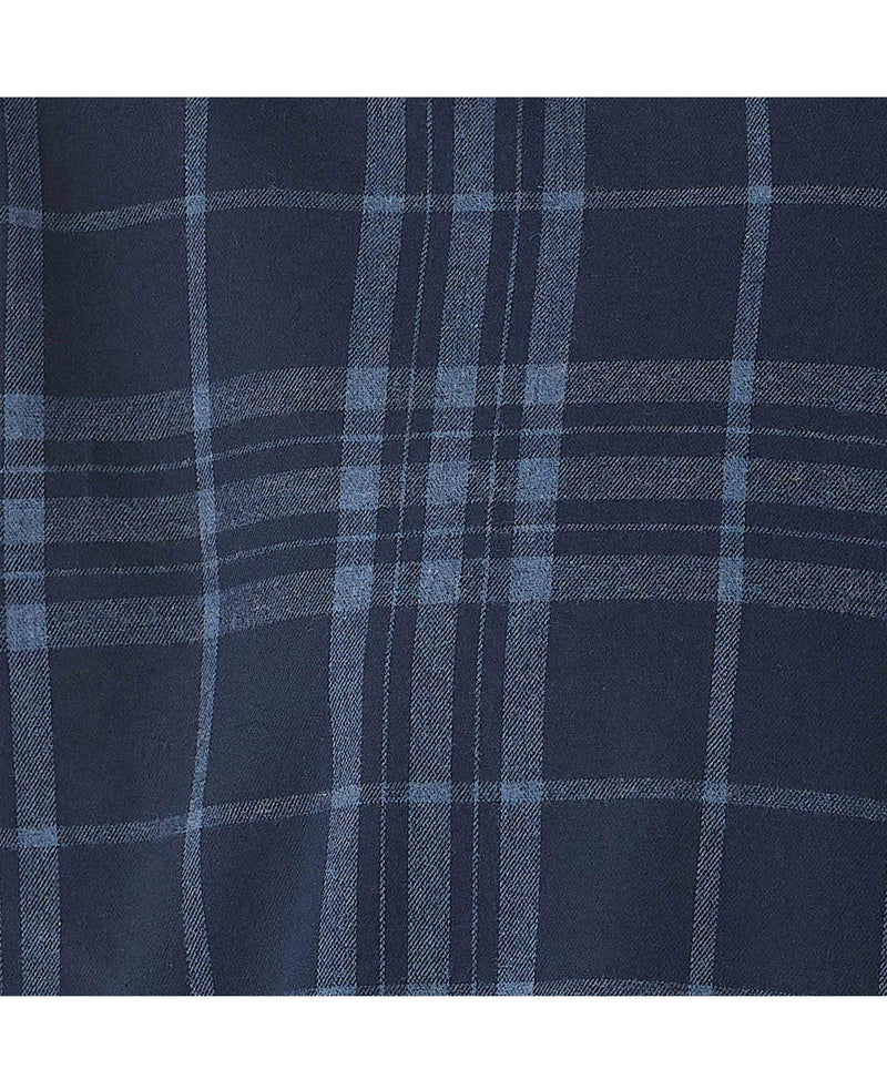 Blue Brushed Cotton Check Classic Fit Button-Down Casual Shirt