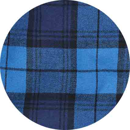 Blue Brushed Cotton Twill Window Check Lounge Pants