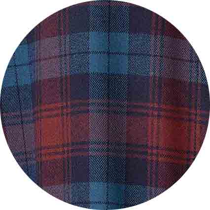 Blue Burgundy Brushed Cotton Twill Window Check Dressing Gown