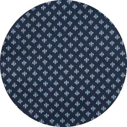 Men's Blue Cotton Fleur De Lys Printed Lounge Pants fabric swatch