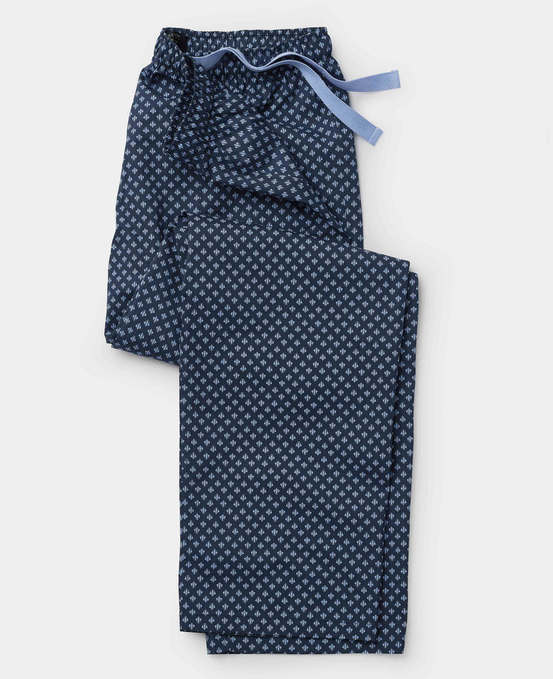 Men's Blue Cotton Fleur De Lys Printed Lounge Pants mannequin