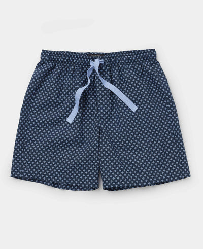 Men's Blue Cotton Fleur De Lys Printed Lounge Shorts mannequin