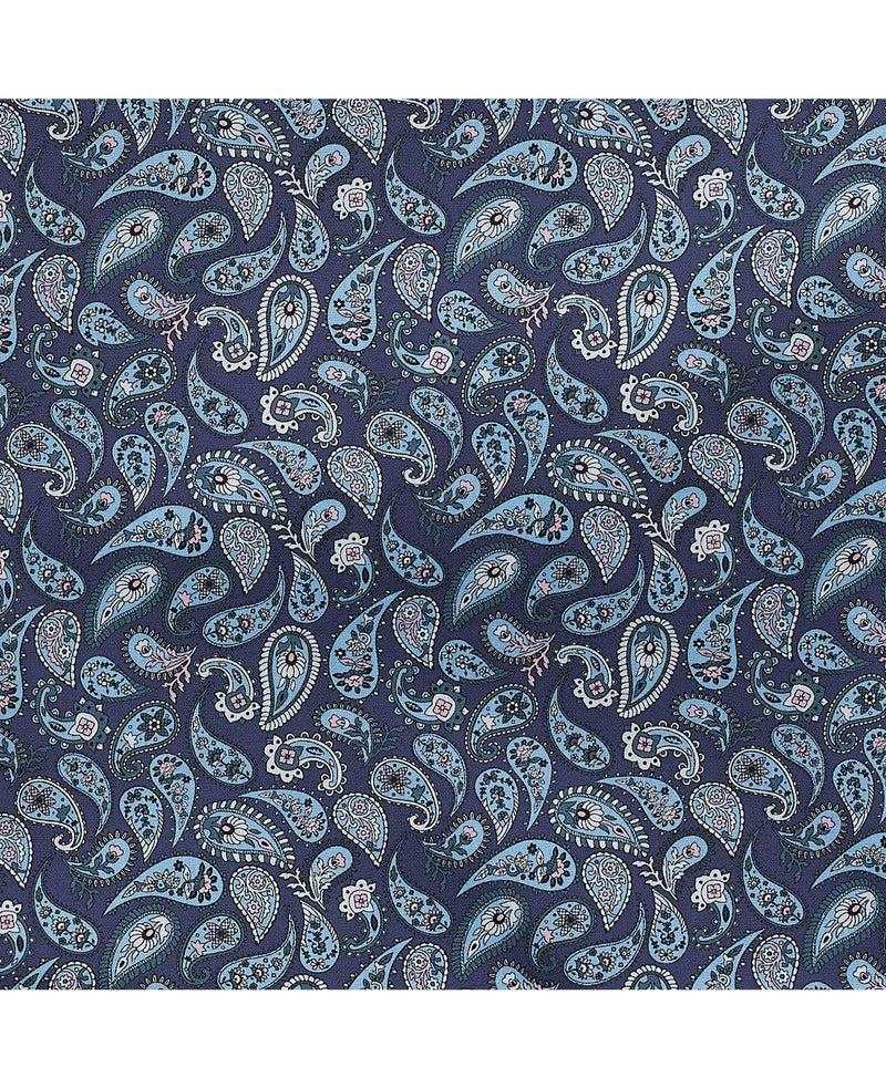Men's Blue Cotton Paisley Lounge Pants fabric detail