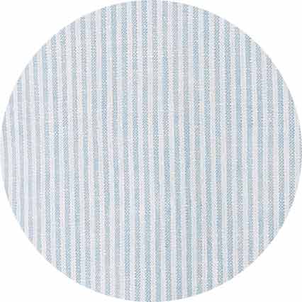 Men's Blue Linen Cotton Stripe Classic Fit Grandad Collar Casual Shirt fabric swatch