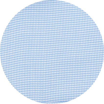 Blue Puppytooth Classic Fit Contrast Collar Shirt - Double Cuff