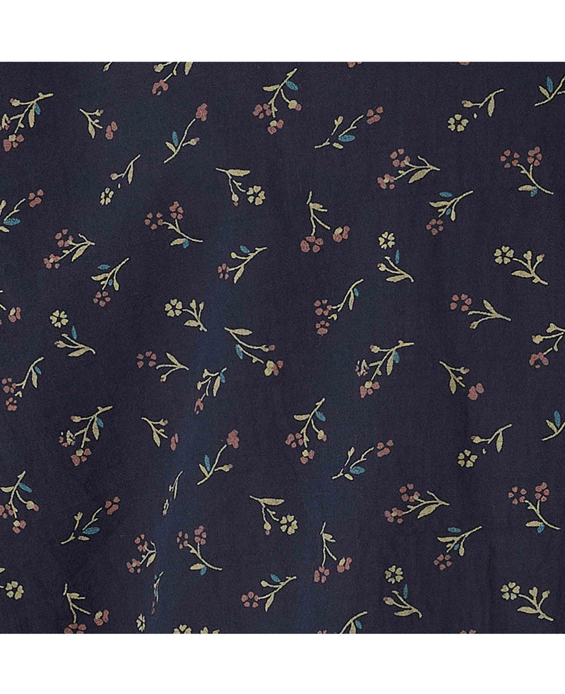 Men's Blue Stretch Cotton Classic Fit Floral Casual Shirt  fabric detail