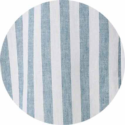 Men's Blue White Variegated Stripe Cotton Linen Classic Fit Button-Down Casual Shirt fabric swatch