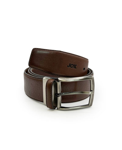 Rolled up Brown leather belt