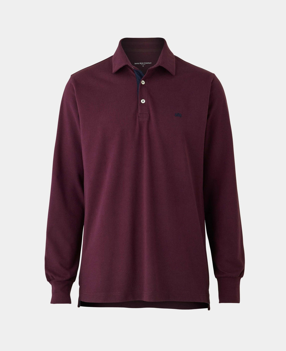 Burgandy Casual Long Sleeve Shirt 44006 main image 0