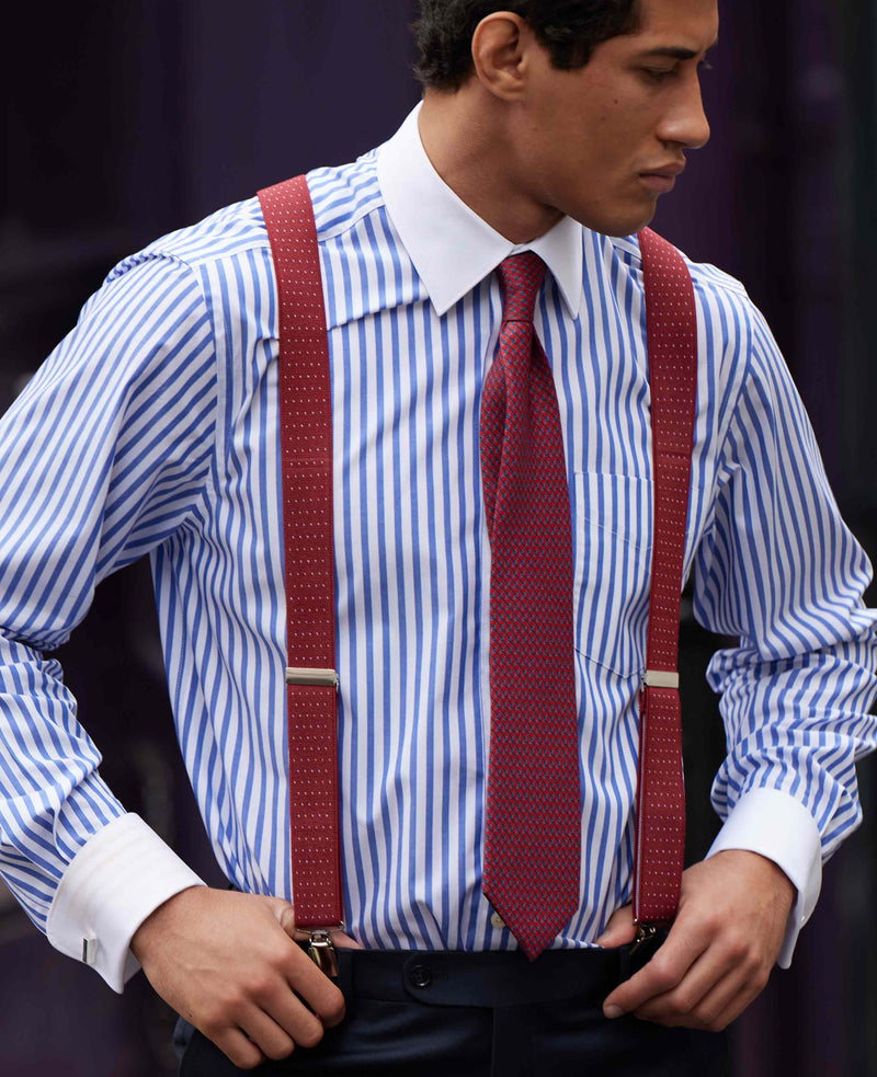 Burgundy Spotted Braces & Bow Tie Set