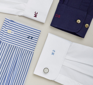 Men's shirt cuffs with monogram