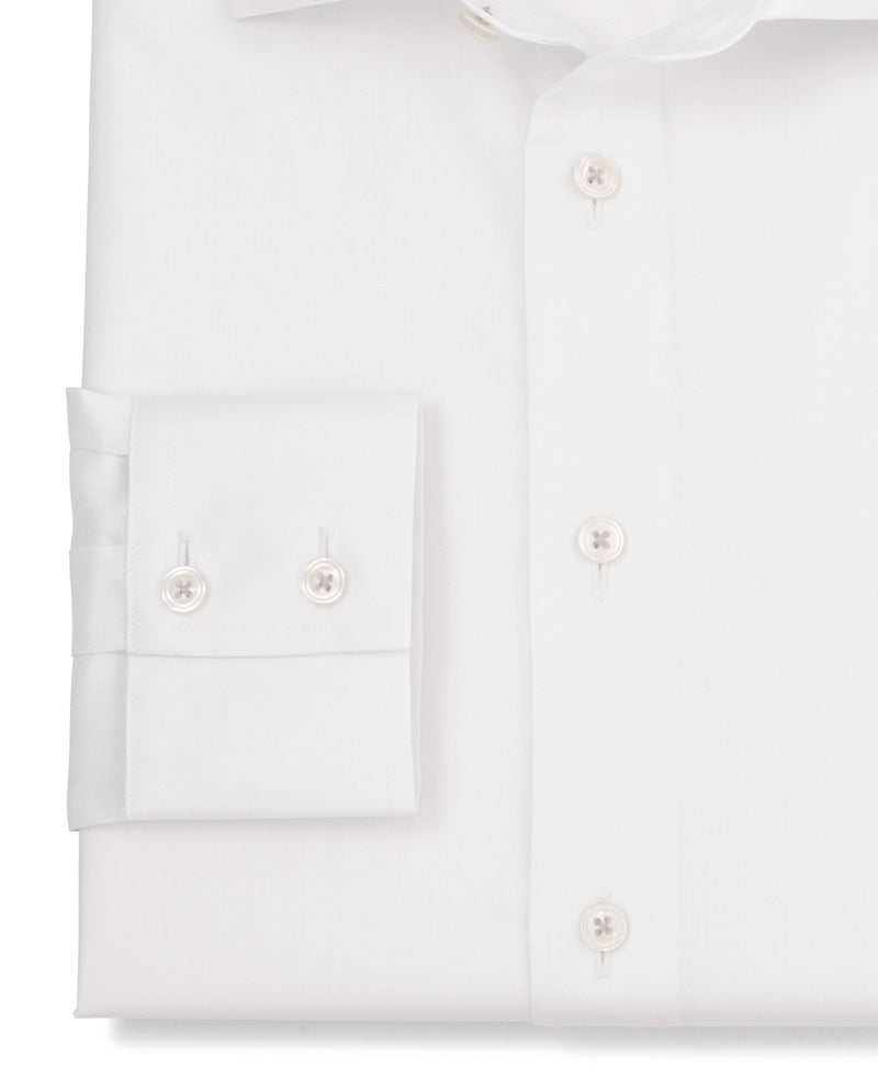 caspar white herringbone made to measure shirt cuff detail