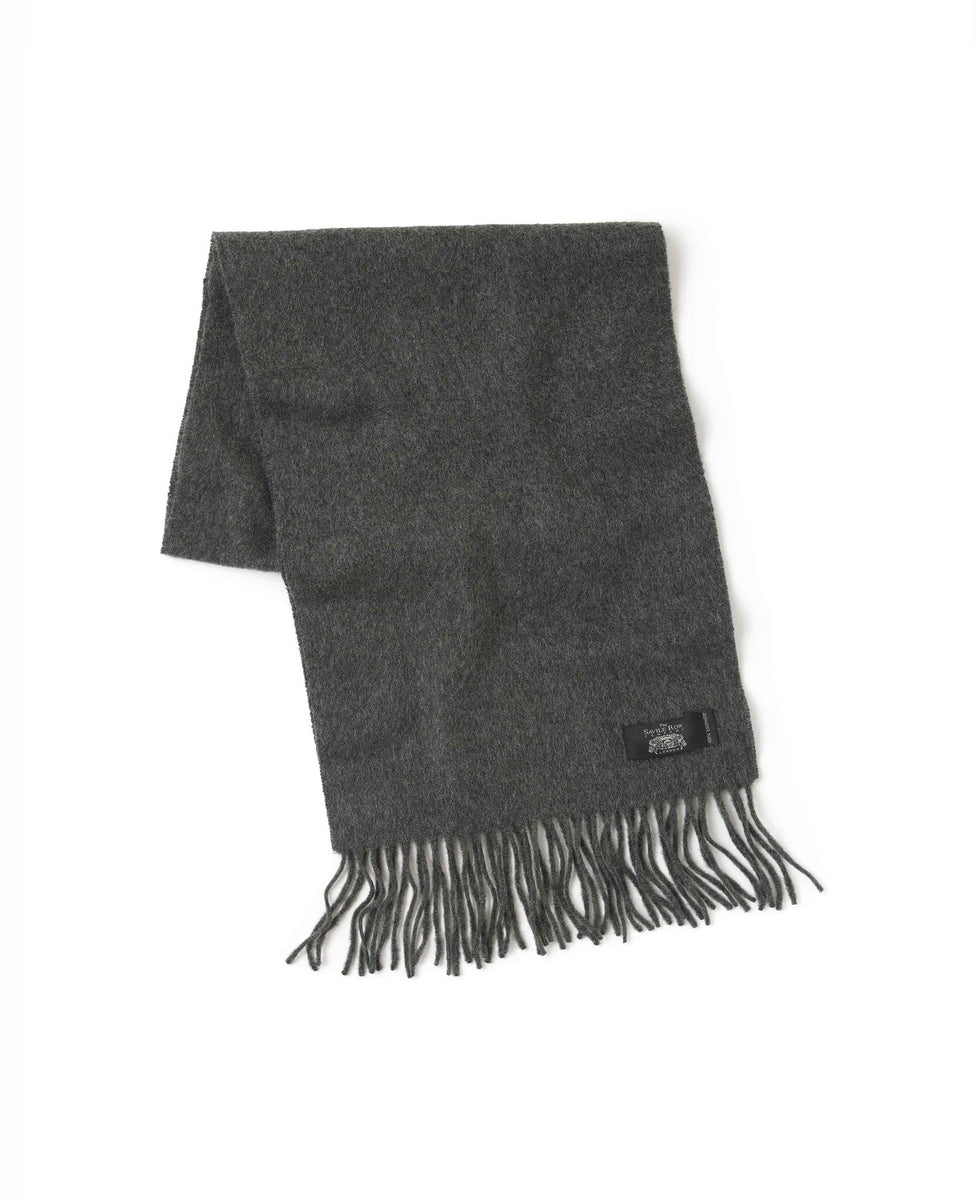 Men's Dark Grey Marl Cashmere Scarf Savile Row Company