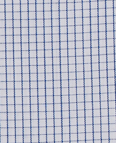 dawson royal blue white fine check made to measure shirt fabric detail