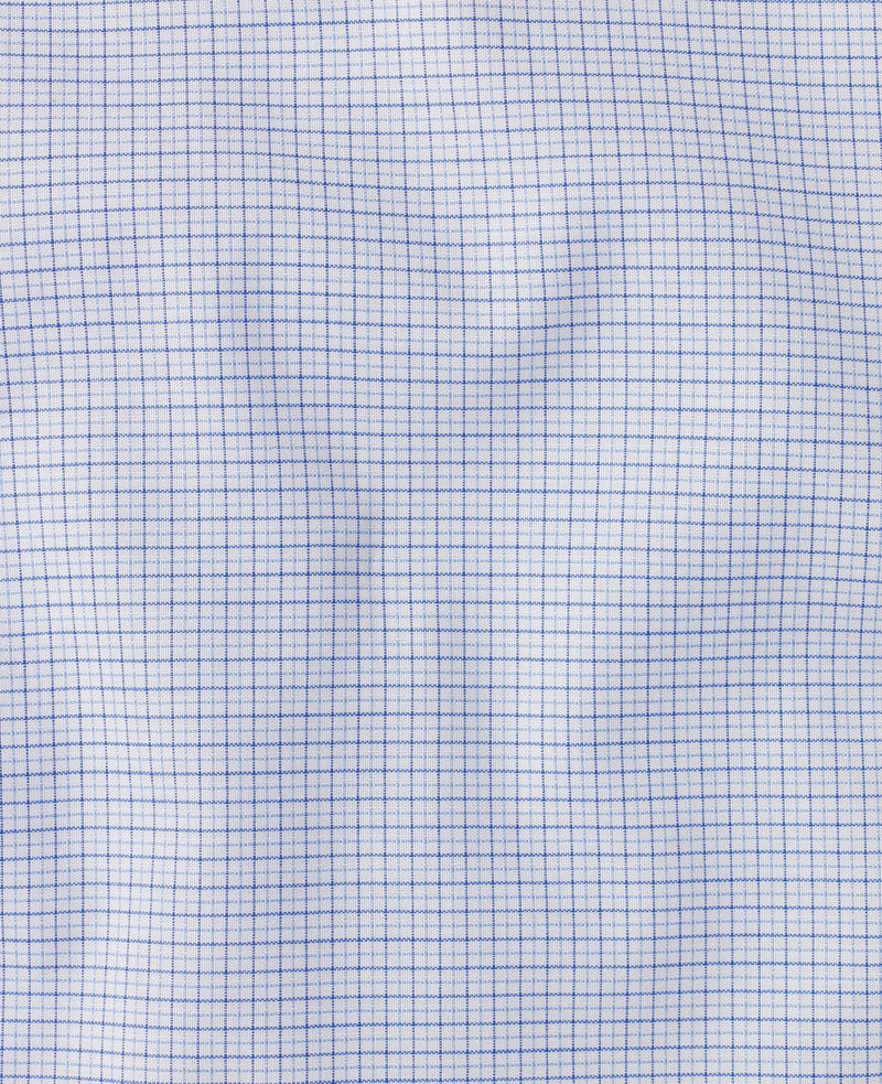 douglas blue small check made to measure shirt fabric detail