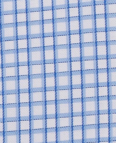 ernest blue white shadow check made to measure shirt fabric detail