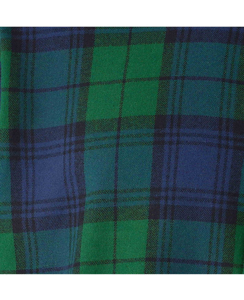 Green Blue Brushed Cotton Check Slim Fit Casual Shirt