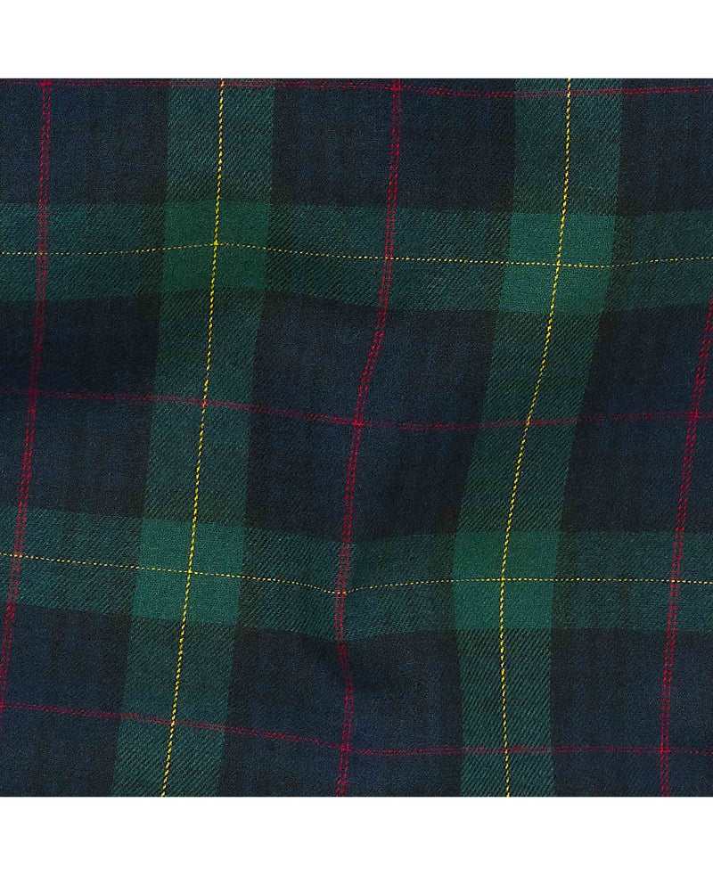 Green Brushed Cotton Twill Window Check Lounge Pants