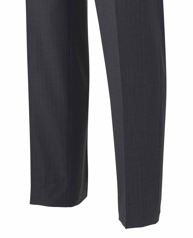 Men's Grey Wool Blend Chalk Stripe Suit Trousers leg detail