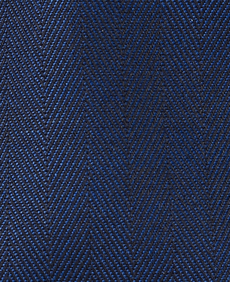 ivor navy herringbone made to measure shirt fabric detail