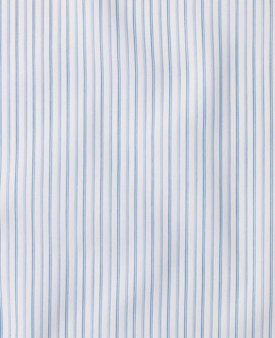 jeffrey blue navy white fine stripe made to measure shirt fabric detail
