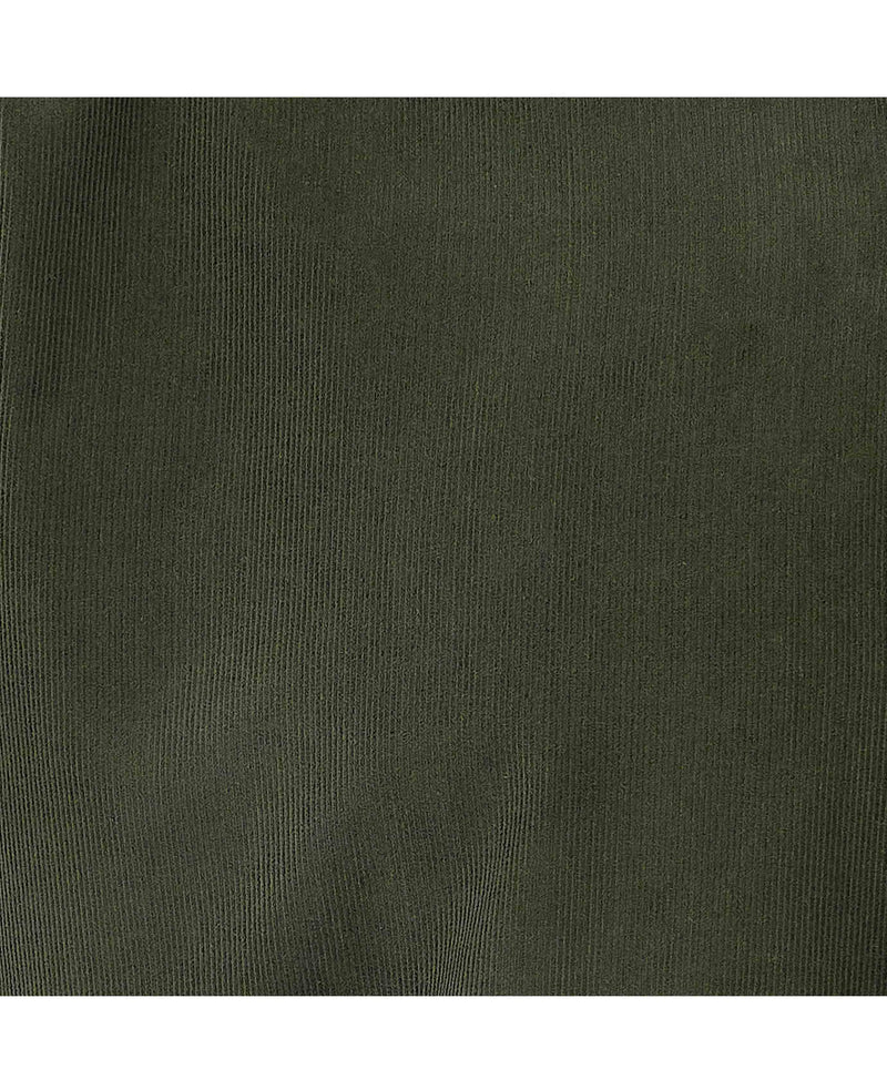 Khaki Cotton Babycord Classic Fit Casual Shirt