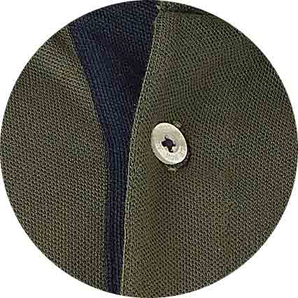 Men's Khaki Cotton Pique Long Sleeve Polo Shirt fabric swatch