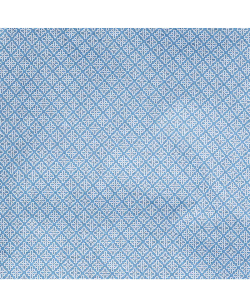 Men's Light Blue Cotton Foulard Print Lounge Pants fabric detail