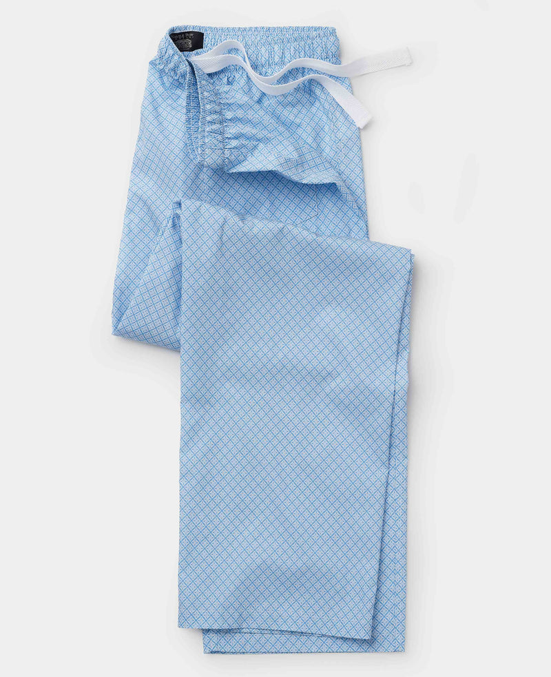 Men's Light Blue Cotton Foulard Print Lounge Pants mannequin