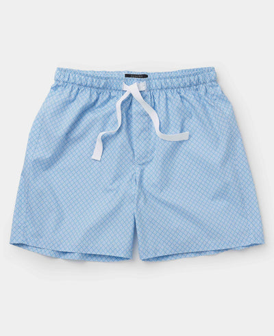 Men's Light Blue Cotton Foulard Print Lounge Shorts mannequin