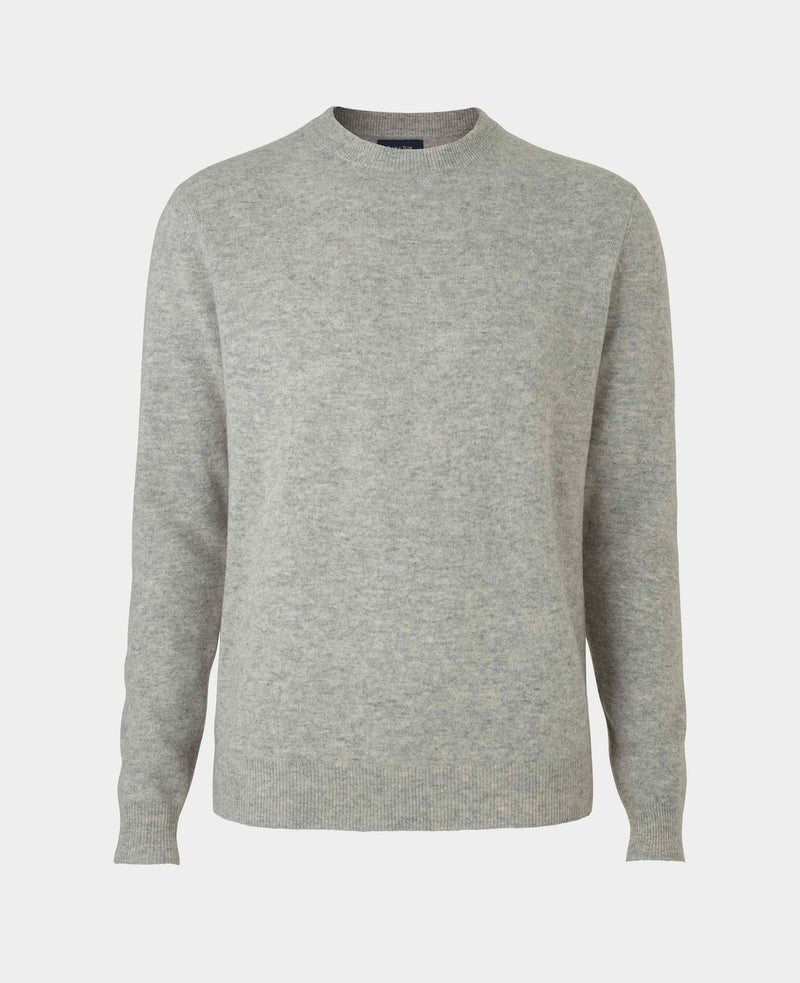light grey merino wool cashmere crew neck jumper mkw565lgy MQN grey