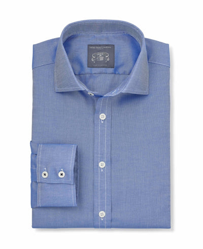 Men's Lloyd Made-to-Measure Shirt in Mid Blue Pinpoint