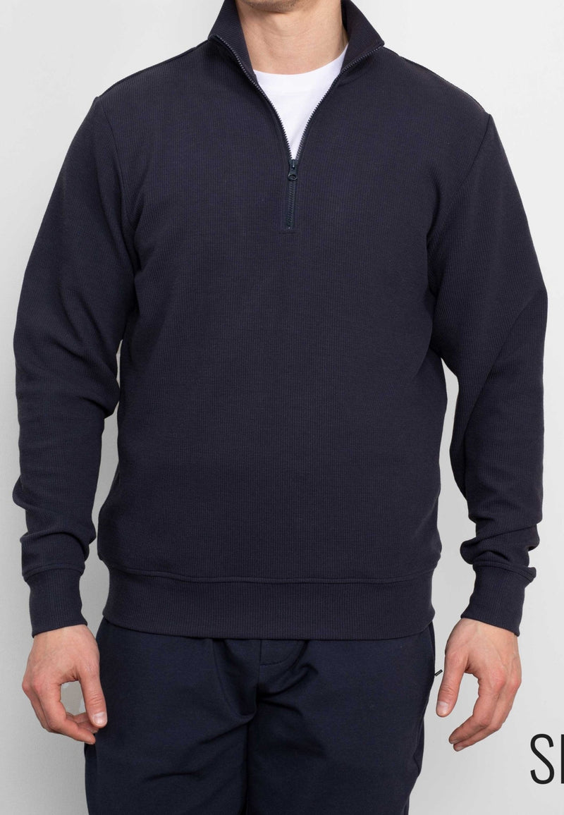SRW Active Navy Sweat Wicking Half-Zip Sweatshirt