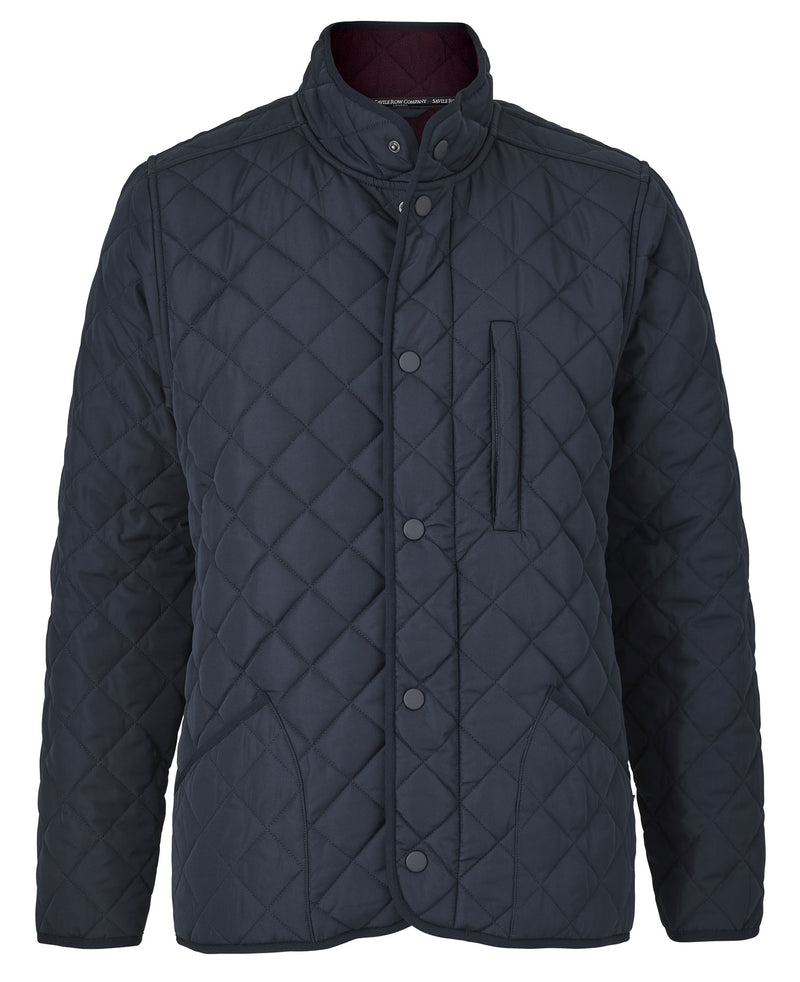 Navy quilted men's jacket