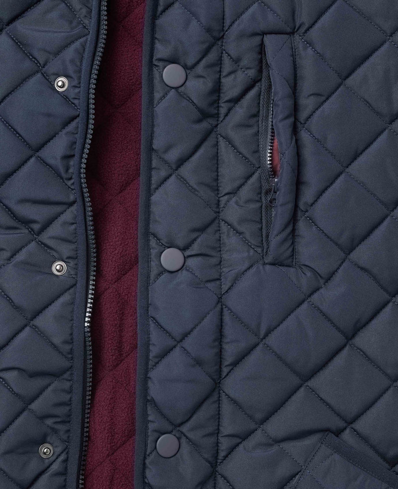 Close up pocket navy quilted jacket