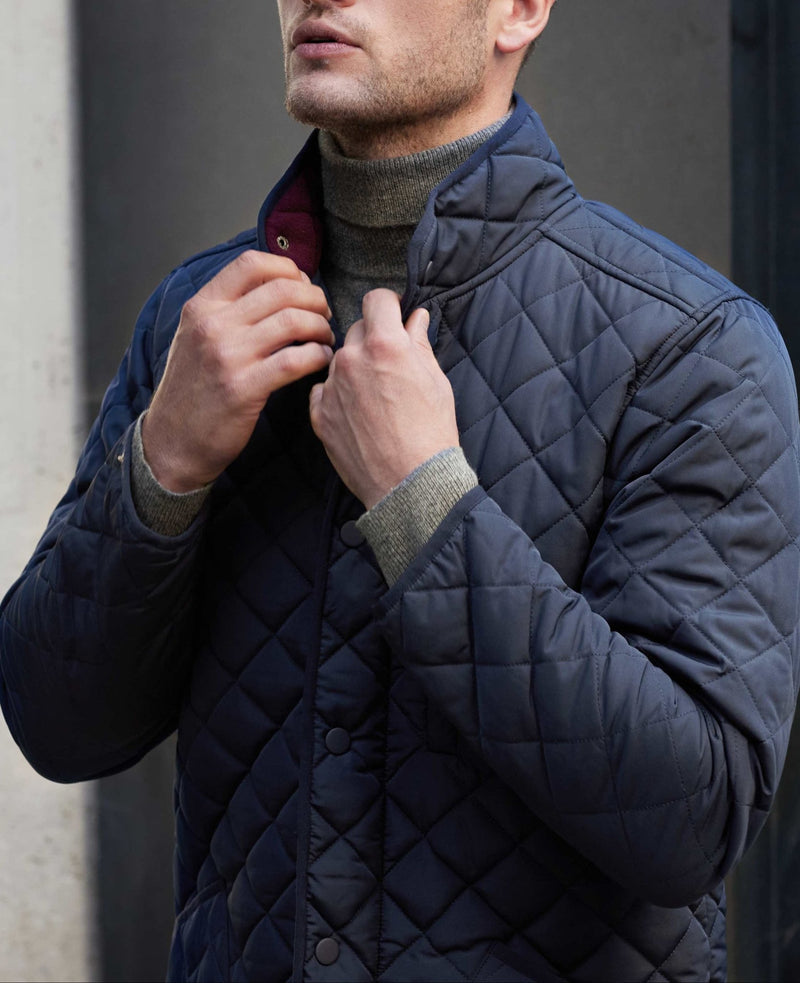 Men's Navy Quilted Jacket