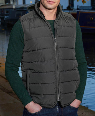 Men's Dark Grey 100% Recycled Quilted Gilet