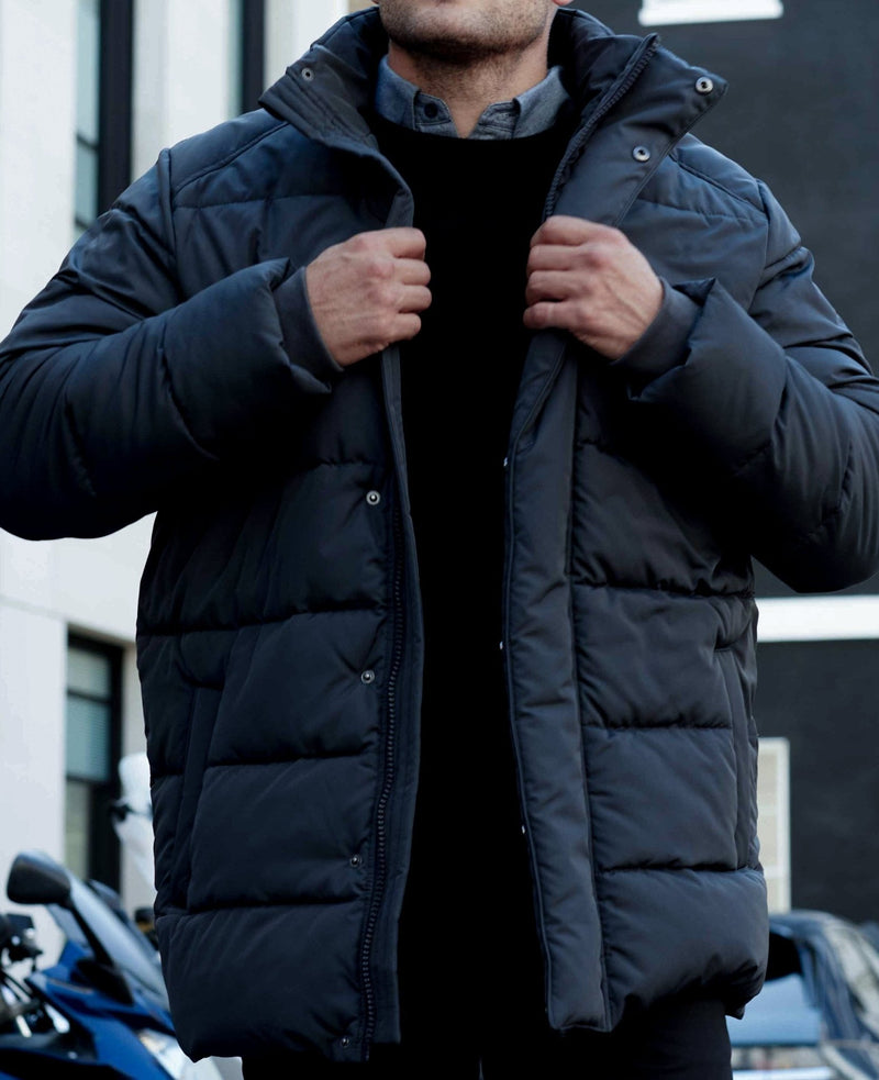 Recycled Navy Puffer Jacket