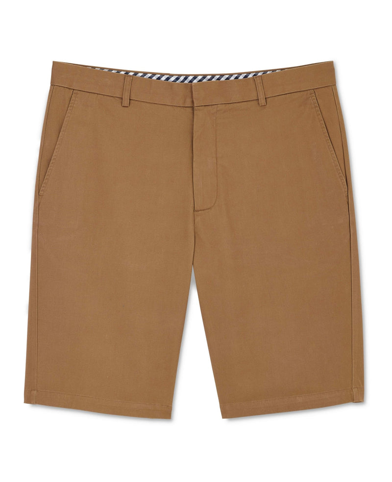 Cappuccino Stretch Cotton Tailored Fit Chino Shorts