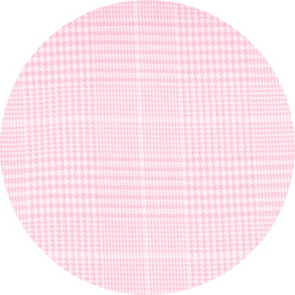 Pink Prince of Wales Check Classic Fit Contrast Collar Formal Shirt With White Collar & Cuffs